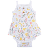 4-Pack Baby Girls White Floral Sleeveless Onesies® Bodysuits-Gerber Childrenswear Wholesale