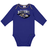 2-Pack Baby Boys Ravens Long Sleeve Bodysuits-Gerber Childrenswear Wholesale