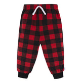 2-Piece Infant & Toddler Boys Red Plaid Fleece Pajamas-Gerber Childrenswear Wholesale