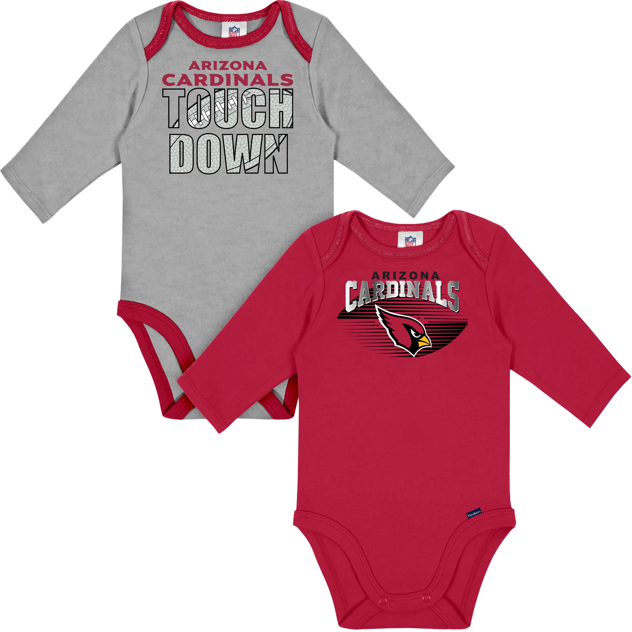 2-Pack Baby Boys Cardinals Long Sleeve Bodysuits-Gerber Childrenswear Wholesale