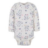 3-Pack Baby Girls Fox Long Sleeve Onesies® Bodysuits-Gerber Childrenswear Wholesale
