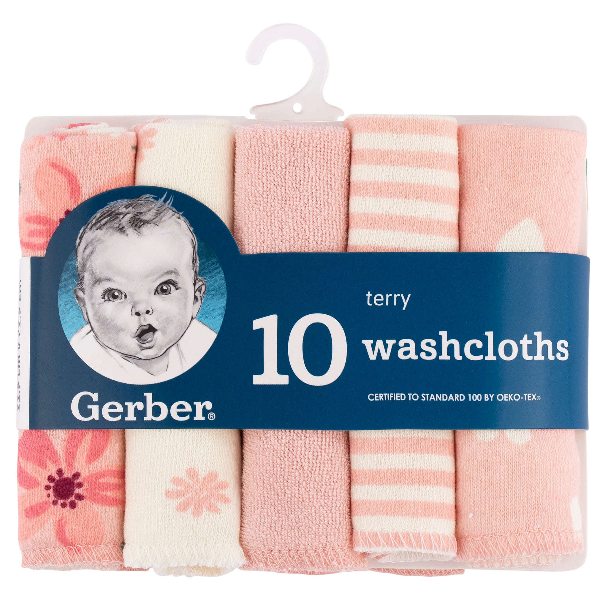 10-Pack Baby Girls Kitty Floral Washcloths-Gerber Childrenswear Wholesale