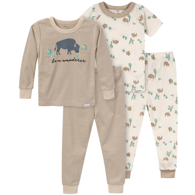 4-Piece Infant & Toddler Boys Buffalo Pajamas Set-Gerber Childrenswear Wholesale