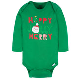 3-Pack Baby Neutral Happy Jolly Long Sleeve Onesies® Bodysuits-Gerber Childrenswear Wholesale