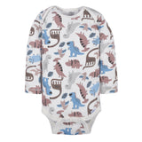 3-Pack Baby Boys Dino Long Sleeve Onesies® Bodysuits-Gerber Childrenswear Wholesale