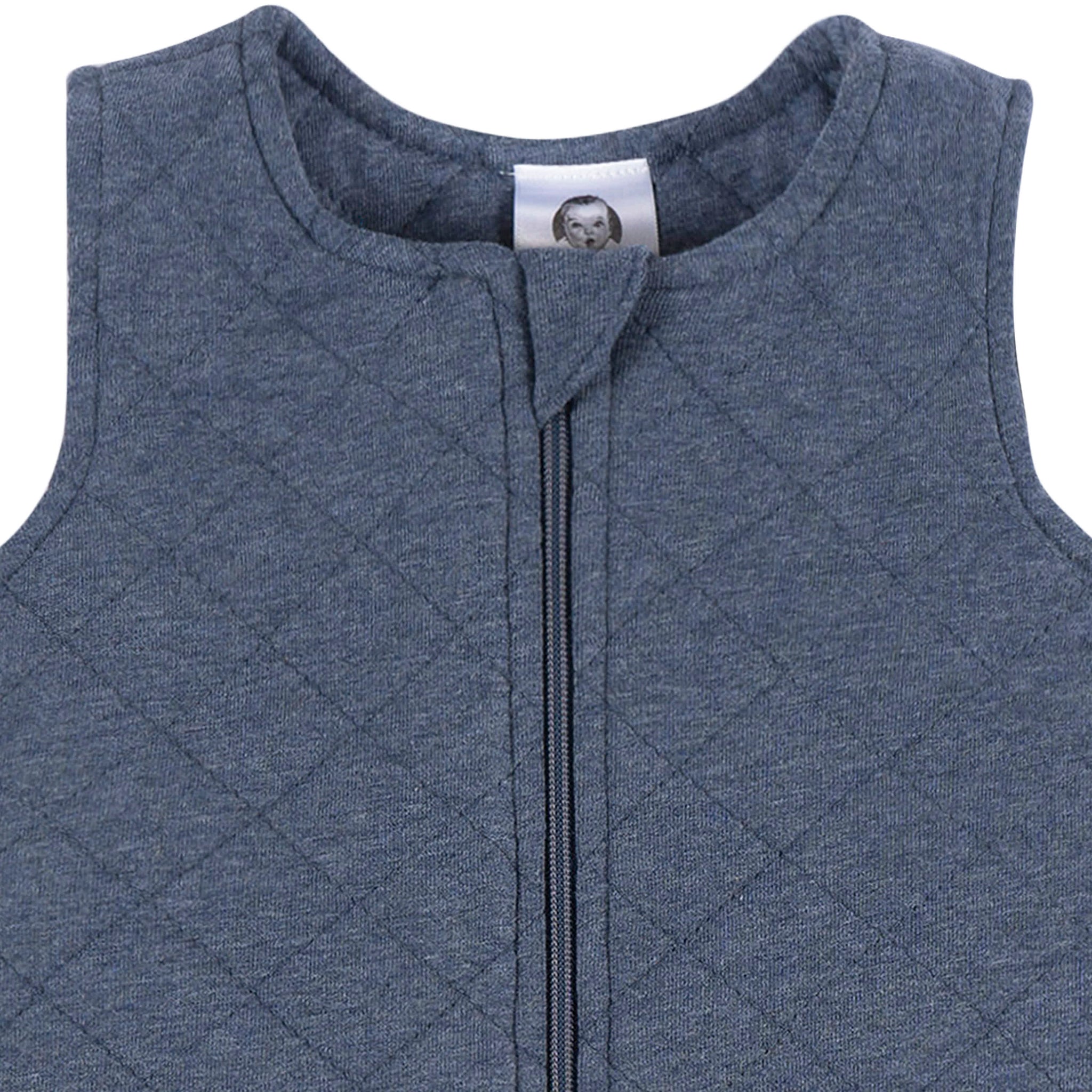 Baby Boys Navy Heather Quilted Jersey Wearable Blanket-Gerber Childrenswear Wholesale