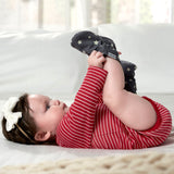 Baby Neutral Gray Stars Soft Booties-Gerber Childrenswear Wholesale