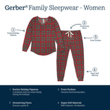 2-Piece Women's Stewart Plaid Pajama Set-Gerber Childrenswear Wholesale