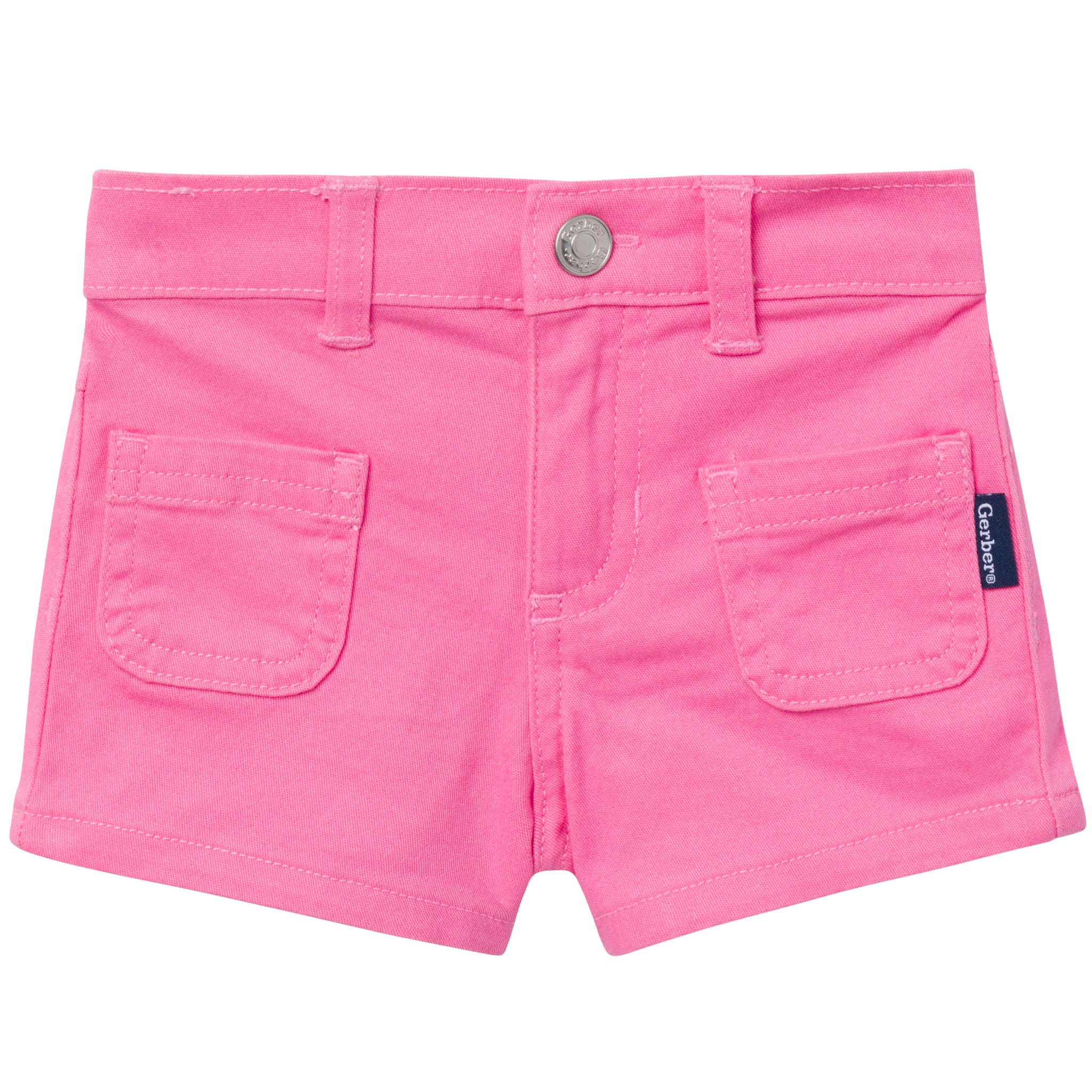 Baby & Toddler Girls Pink Twill Shorts-Gerber Childrenswear Wholesale