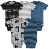 5-Pack Baby Boys Badger Organic Short Sleeve Onesies Bodysuits-Gerber Childrenswear Wholesale