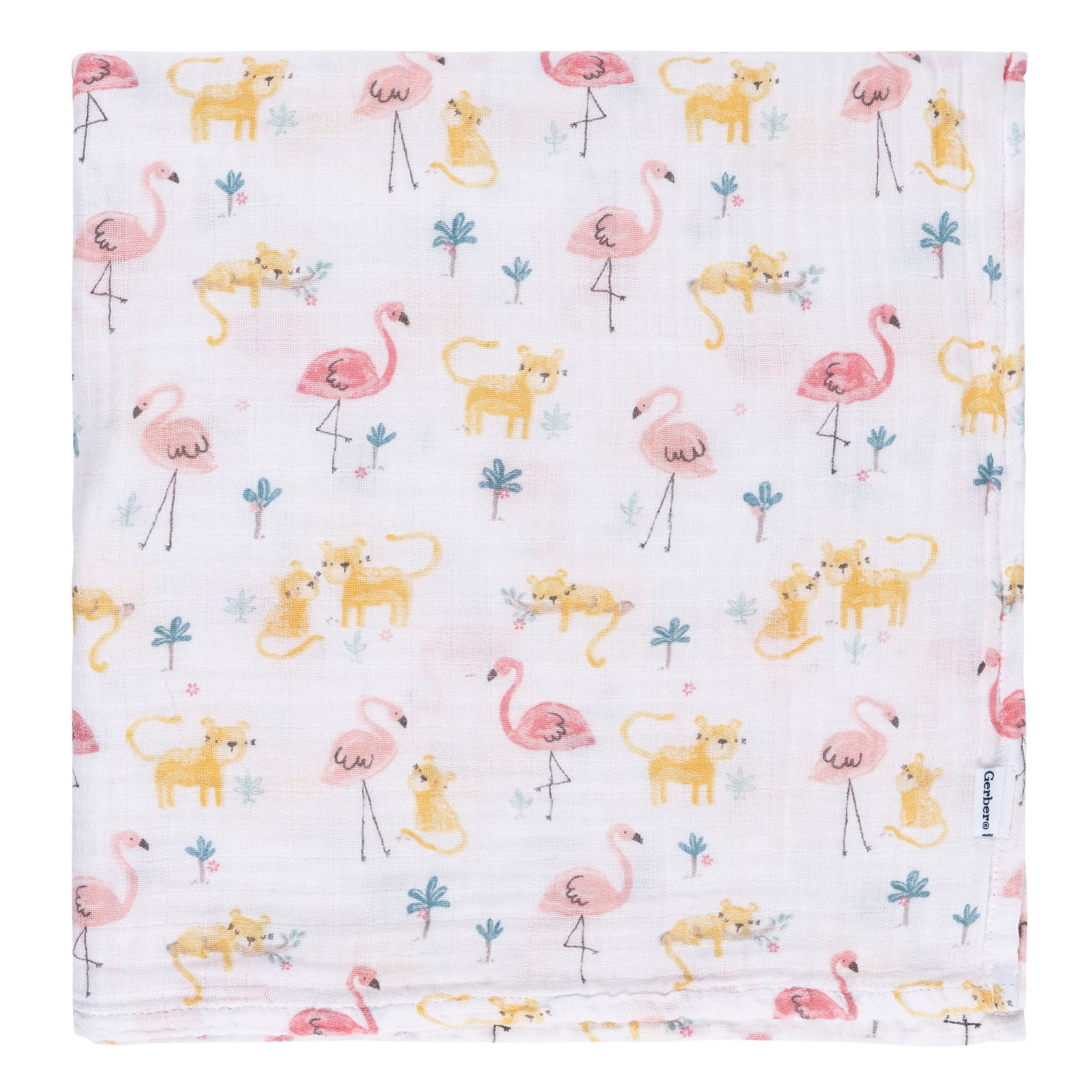 2-Pack Baby Girls Animal Geo Muslin Blanket-Gerber Childrenswear Wholesale