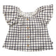 Infant & Toddler Girls Dark Grey Plaid Ruffle Sleeve Top-Gerber Childrenswear Wholesale