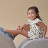 Infant & Toddler Girls Ivory Flower Ruffle Sleeveless Top-Gerber Childrenswear Wholesale