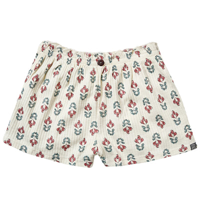 Infant & Toddler Girls Ivory Flower Wide Leg Shorts-Gerber Childrenswear Wholesale