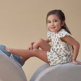 Infant & Toddler Girls Ivory Flower Wide Leg Shorts-Gerber Childrenswear Wholesale