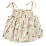 Infant & Toddler Girls Light Beige Flowers Smocked Sleeveless Top-Gerber Childrenswear Wholesale