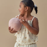 Infant & Toddler Girls Light Beige Flowers Smocked Sleeveless Top-Gerber Childrenswear Wholesale