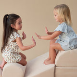 Infant & Toddler Girls Light Blue Smocked Wide Leg Shorts-Gerber Childrenswear Wholesale