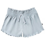 Infant & Toddler Girls Light Blue Smocked Wide Leg Shorts-Gerber Childrenswear Wholesale