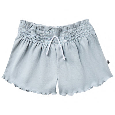 Infant & Toddler Girls Light Blue Smocked Wide Leg Shorts-Gerber Childrenswear Wholesale