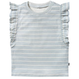 Infant & Toddler Girls Light Blue Stripe Ruffle Sleeveless Top-Gerber Childrenswear Wholesale