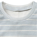 Infant & Toddler Girls Light Blue Stripe Ruffle Sleeveless Top-Gerber Childrenswear Wholesale