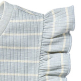 Infant & Toddler Girls Light Blue Stripe Ruffle Sleeveless Top-Gerber Childrenswear Wholesale