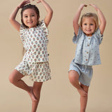 Infant & Toddler Girls Light Blue Wide Leg Shorts-Gerber Childrenswear Wholesale