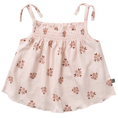 Infant & Toddler Girls Light Rose Floral Smocked Sleeveless Top-Gerber Childrenswear Wholesale