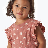 Infant & Toddler Girls Medium Rose Floral Ruffle Sleeveless Top-Gerber Childrenswear Wholesale