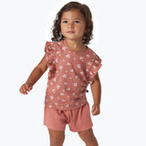 Infant & Toddler Girls Medium Rose Floral Ruffle Sleeveless Top-Gerber Childrenswear Wholesale