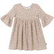 Infant & Toddler Girls Tan Floral Gauze Dress-Gerber Childrenswear Wholesale