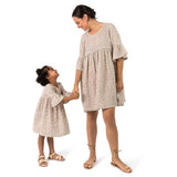 Infant & Toddler Girls Tan Floral Gauze Dress-Gerber Childrenswear Wholesale