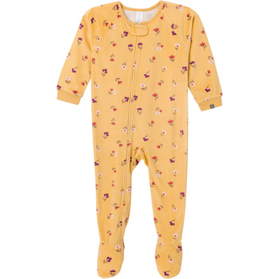 Infant & Toddler Girls Yellow Floral Blanket Sleeper-Gerber Childrenswear Wholesale