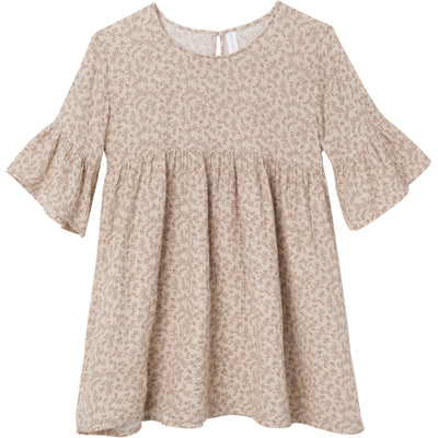 Women Tan Floral Gauze Dress-Gerber Childrenswear Wholesale