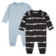 2-Pack Baby Boys Dark Grey/Blue Raglan Sleeve Romper-Gerber Childrenswear Wholesale