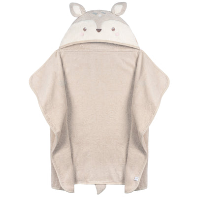 Baby Neutral Tan Baby Deer Character Towel-Gerber Childrenswear Wholesale