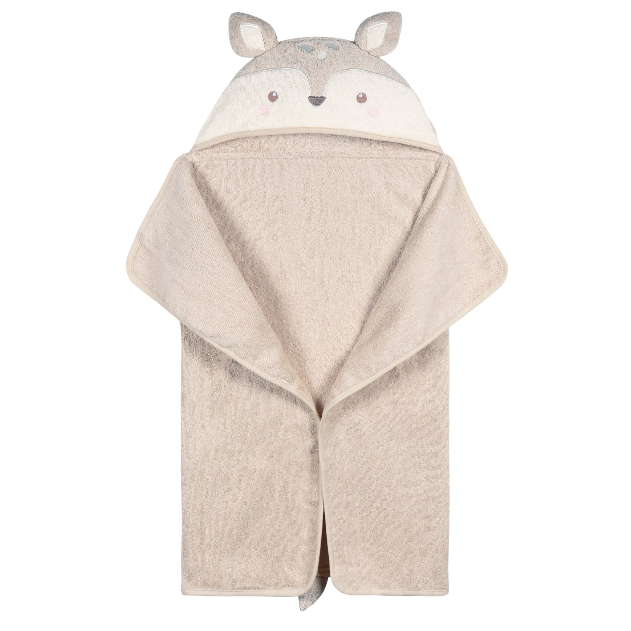 Baby Neutral Tan Baby Deer Character Towel-Gerber Childrenswear Wholesale