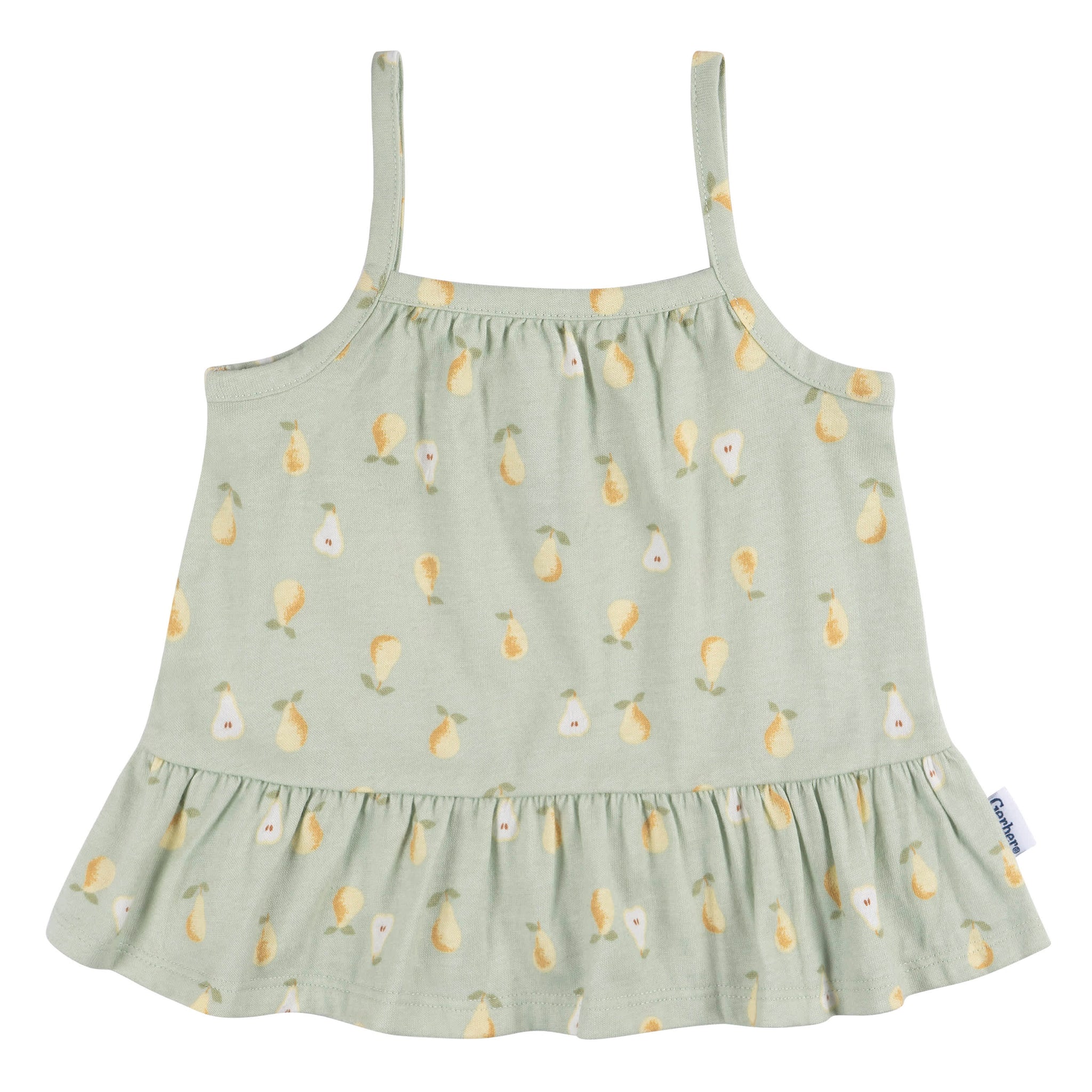 2-Piece Baby Girls Pears Tank and Diaper Cover-Gerber Childrenswear Wholesale