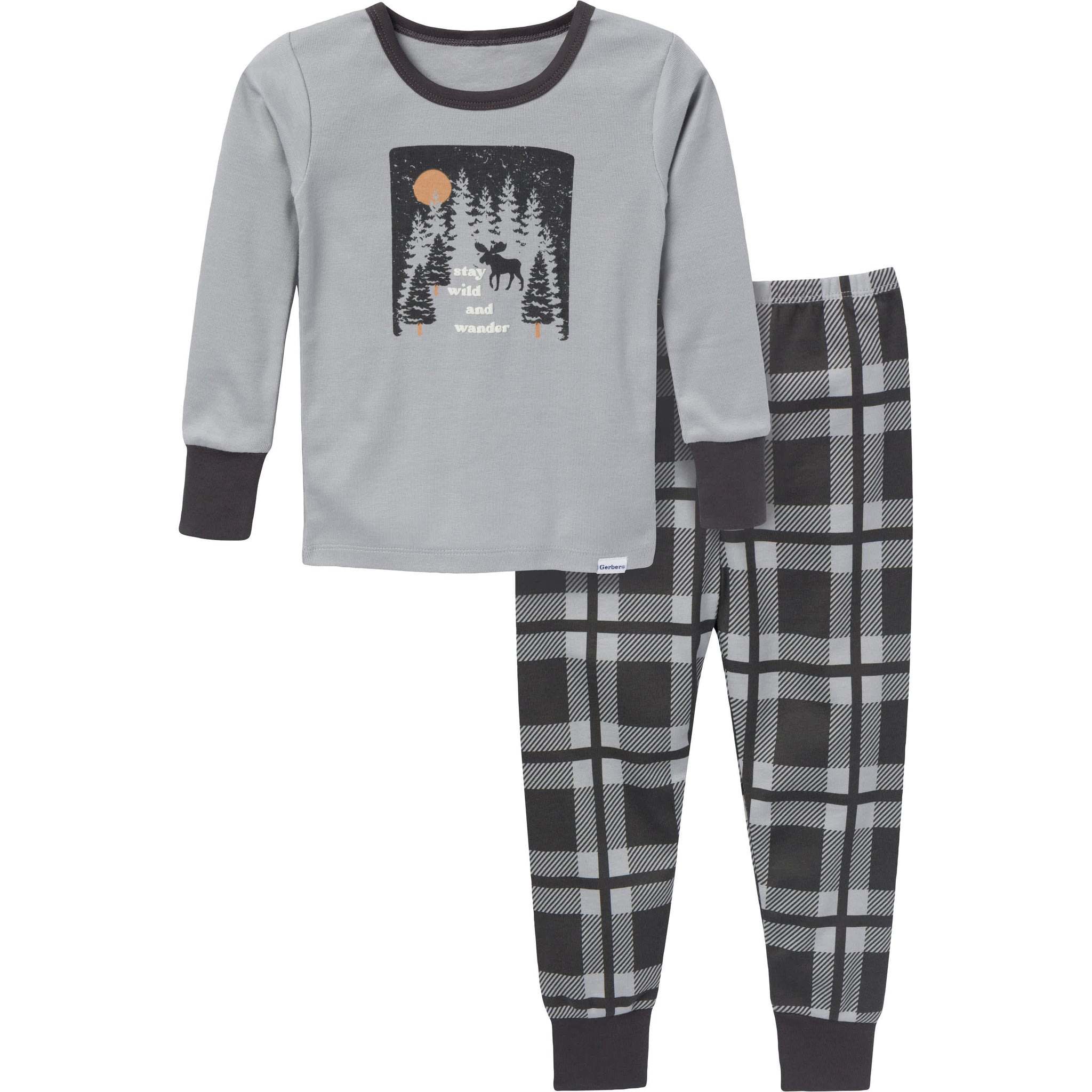 2-Piece Infant & Toddler Boys Moose Long Sleeve Pajama Set-Gerber Childrenswear Wholesale