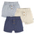3-Pack Baby Neutral Navy/Oatmeal/Stripe Knit Short-Gerber Childrenswear Wholesale