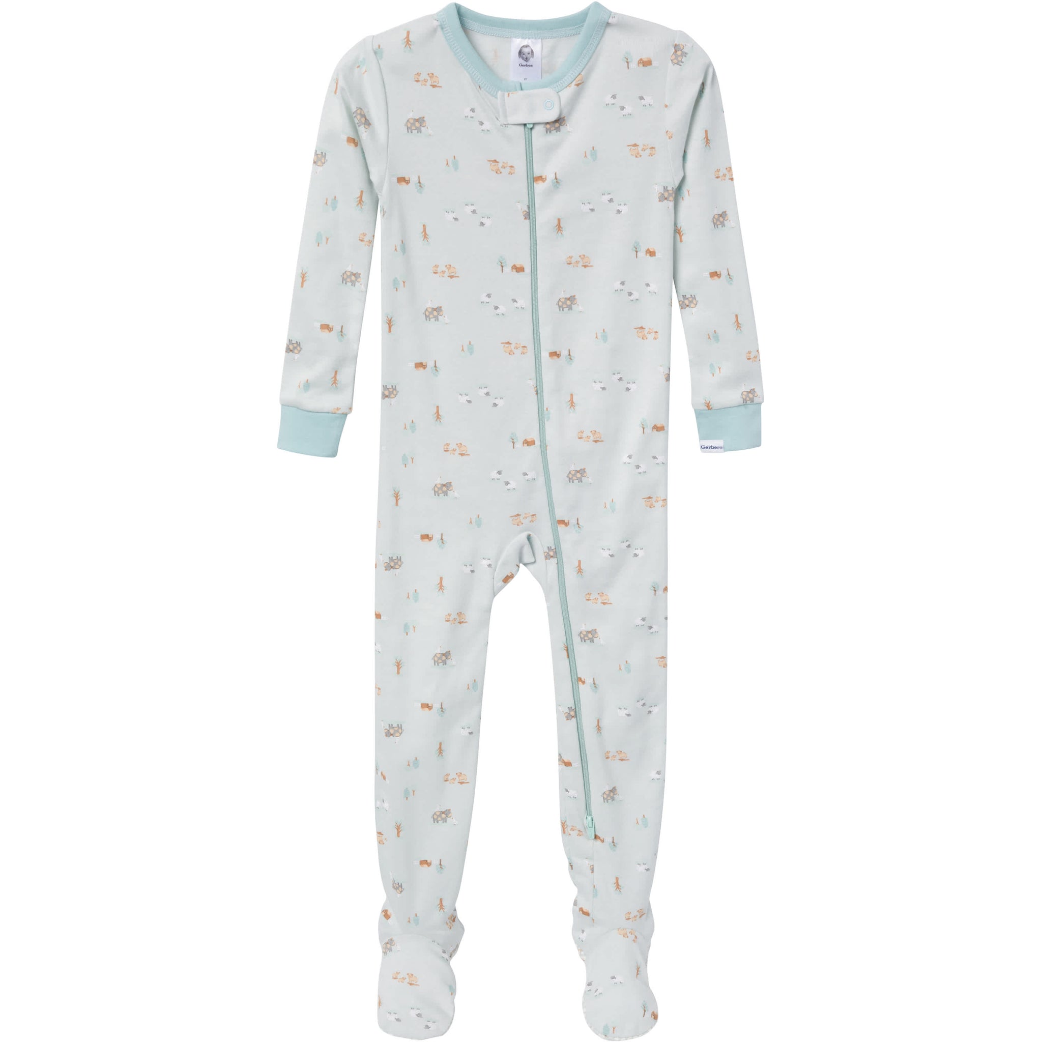 4-Pack Baby & Toddler Neutral Farm Snug-Fitting Footed Pajamas-Gerber Childrenswear Wholesale