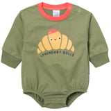 Baby Boys Rolls Sweatshirt Bubble Romper-Gerber Childrenswear Wholesale