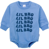 Baby Boys Lil Bro Sweatshirt Bubble Romper-Gerber Childrenswear Wholesale