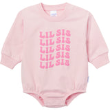Baby Girls Lil Sis Sweatshirt Bubble Romper-Gerber Childrenswear Wholesale