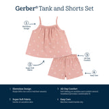2-Piece Infant and Toddler Girls Seashells Tank Top & Shorts Set-Gerber Childrenswear Wholesale