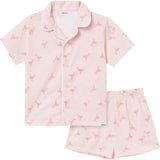 2-Piece Infant & Toddler Girls Flamingoes Button Up Pajama Shorts Set-Gerber Childrenswear Wholesale