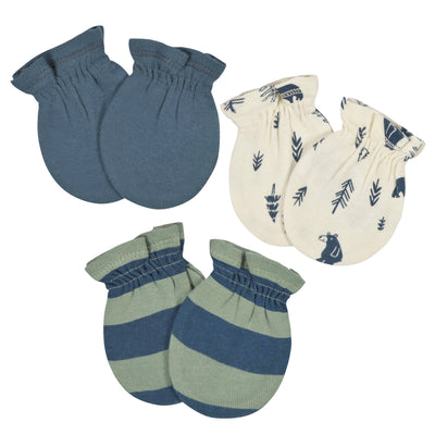 3-Pack Baby Boys Bear No Scratch Mittens-Gerber Childrenswear Wholesale