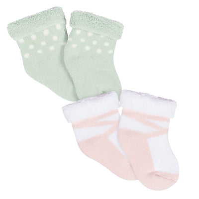 2-Pack Baby Girls She Sells Sea shells Terry Socks-Gerber Childrenswear Wholesale