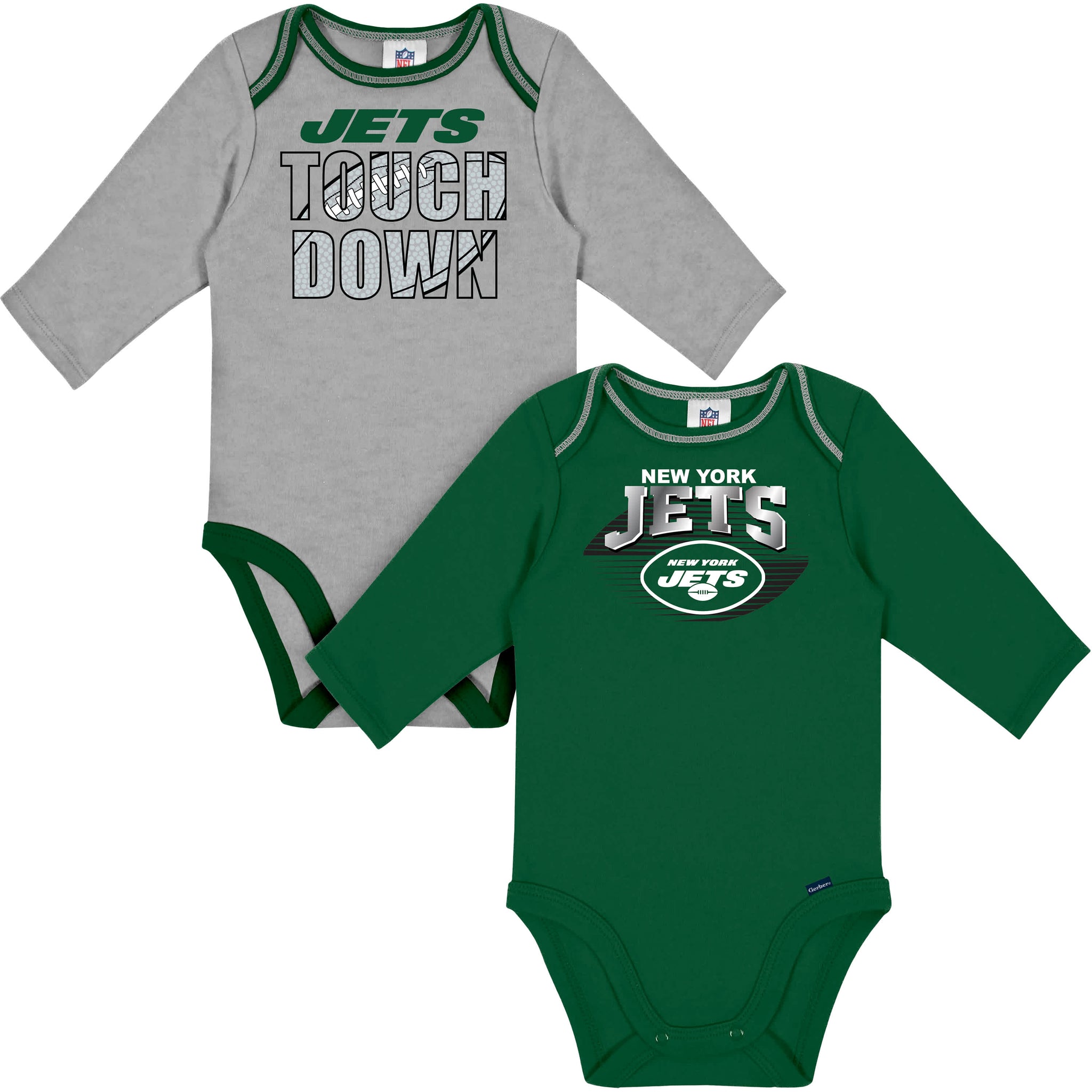 2-Pack Baby Boys Jets Long Sleeve Bodysuits-Gerber Childrenswear Wholesale